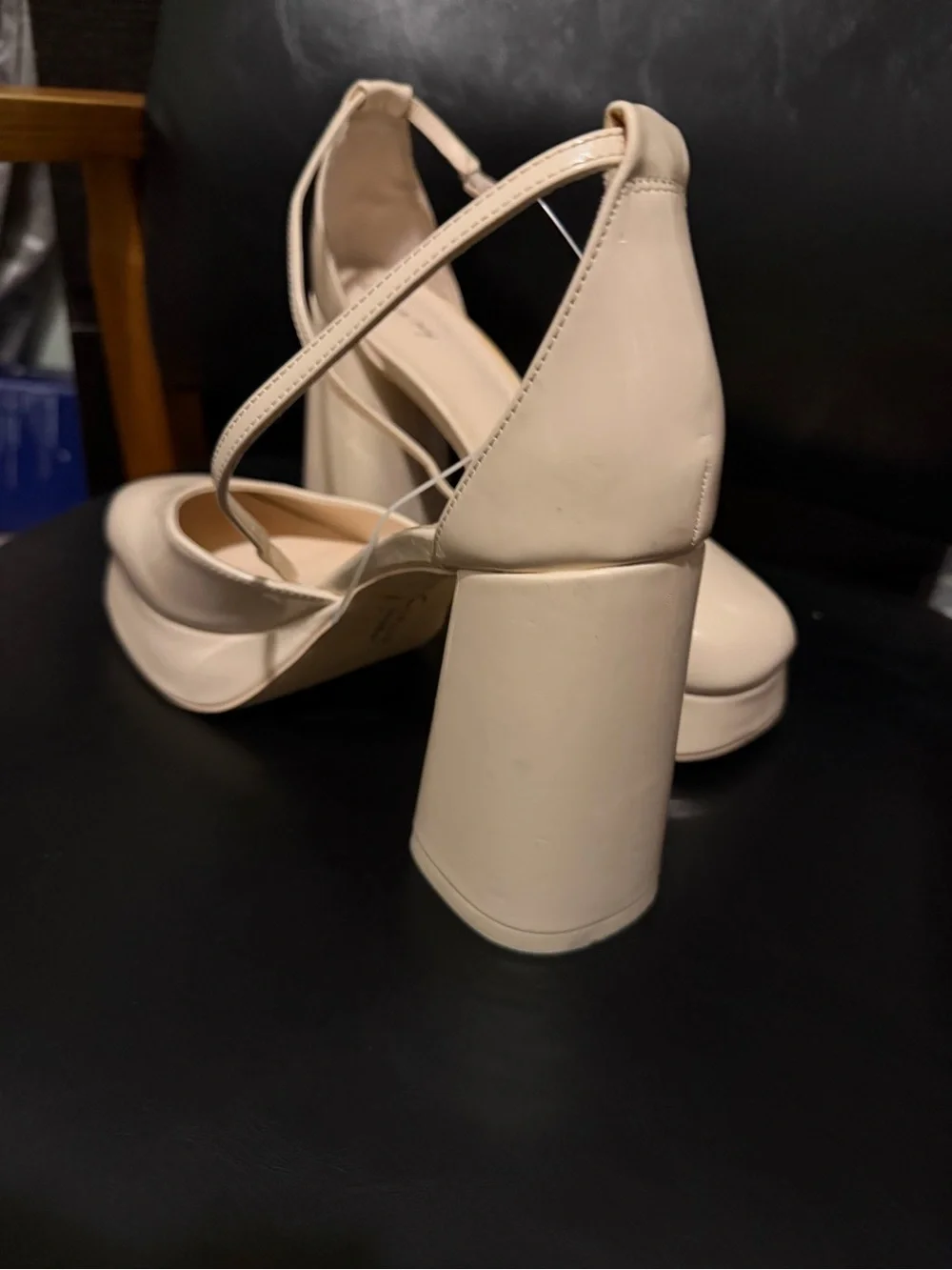 Circus by Sam Edelman Patent Platform Ankle-Strap Pumps in Cream
